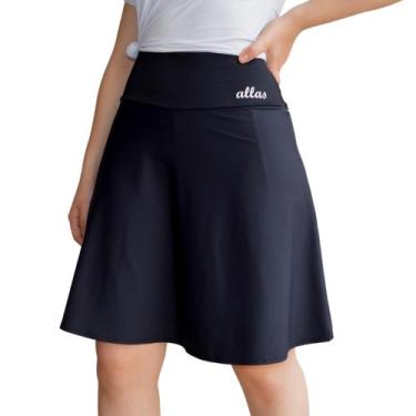 Imagem de Short Saia Evasê Moda Fitness Evangélica Uv50+academia Até G2 - Allas 