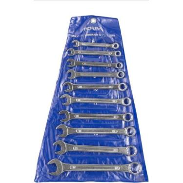 Imagem de Eda 3WQ Chaves Combinadas na Bolsa Eda, Jogo 10 Peças, Prateado