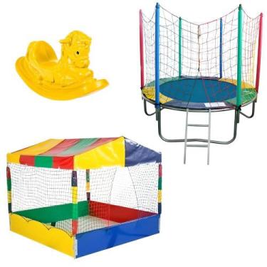 Imagem de Parque de Diversões em Casa Cama Elástica 1,83m Piscina de Bolinhas 1,