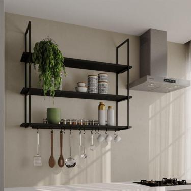 Imagem de Prateleira Decorativa Londres 120 Cm Preto