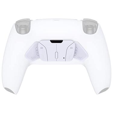 Imagem de Substituição branca sólida redesenhada K1 K2 K3 K4 botões traseiros invólucro invólucro para controle PS5 eXtremeRate RISE4 kit de recapitulação - controle e placa de recapitulação RISE4 não incluídos