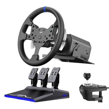 Imagem de PXN-V99 PC Steering wheel, 3nm force feedback Racing wheel, 270/900° Dismantle, with Hall magnetic induction pedal, 6+1 gear shift rod steering wheel for PS4/PS3/ Xbox One/Series X/S/PC(7/8/10/11）