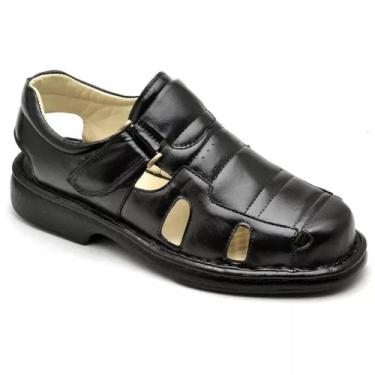Imagem de Sandália  Comfort Masculino Couro Nobre Tamanho Especial 3601 - Ranste