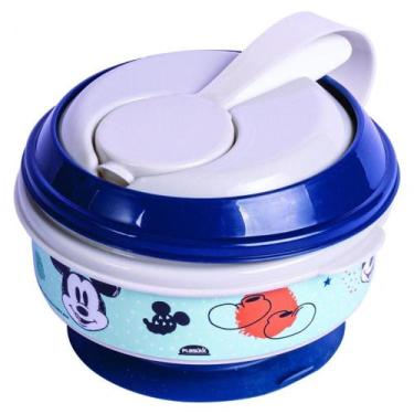 Imagem de Pote Papinha Com Amassador E Colher Infantil Do Mickey Bebê - Plasútil