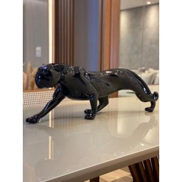 Imagem de Pantera De Fibra Escultura Onça Grande Linha Deluxe Premium - Resina e