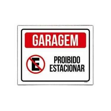 Imagem de Kit 5 Placas De Sinalização - Garagem Proibido Estacionar - Sinalico.C