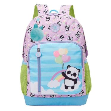 Imagem de Mochila De Costa College Panda Balão Lilás Juvenil Xeryus