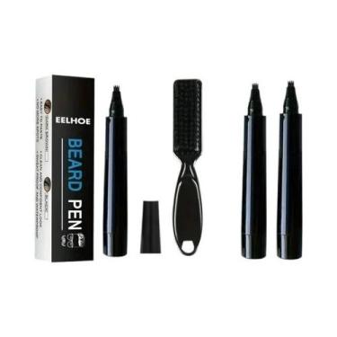 Imagem de Kit Caneta para Enchimento de Barba - Preto e Marrom - À Prova d'Água,