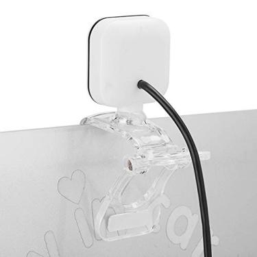 Imagem de Clipe na Câmera, Webcam Webcam para Pc Microfone Embutido Câmera de Computador Acessório de Pc Com 480P Branco Com Clipe Transparente para Transmissão de Vídeo Computador Laptop