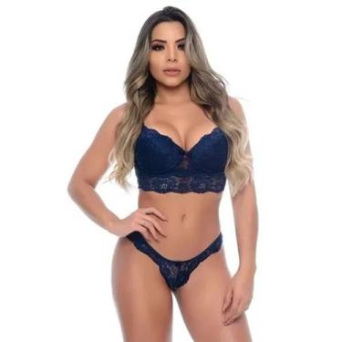 Imagem de Conjunto Lingerie Langeri Cropped - PATITEX, Azul, Escuro, G