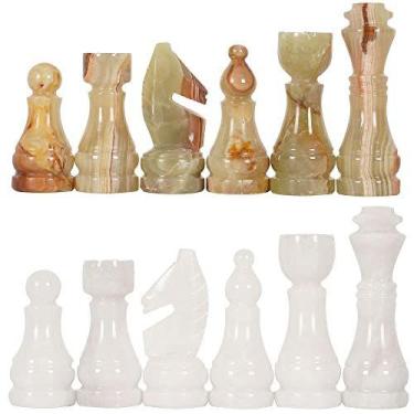 Imagem de Figuras de xadrez Radicaln Marble White/Green 9cm King