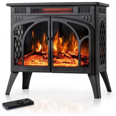 Imagem de Lareira Elétrica com Controle Remoto e Chamas 3D Ajustável, 1500W, 110v, Electactic, Preto