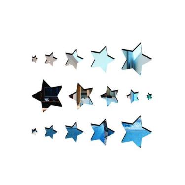 Imagem de Aplique De Espelho Decorativo Estrelinhas 68x79cm 15 Pçs 141 - CREATUS