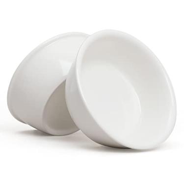 Imagem de FUKUMARU Conjunto de tigelas de cerâmica para animais de estimação, 2 peças, tigelas de comida para aquecimento de micro-ondas, tigela de substituição de água e comida para gatos e cães para FUKUMARU CC50/CC70/CC80..