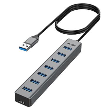 Imagem de Hub USB 3.0 de 7 portas com cabo longo de 9 m, extensor atolla USB adaptador multiportas com revestimento de alumínio, hub USB para PC, laptop, vários dispositivos com portas USB 3.0