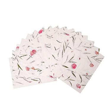 Imagem de Folhas de papel de amoreira grossas A4 feitas à mão com flor, folhas, grama, papel feito à mão, pintura, escrita, papel decorativo, papel artesanal, papel de fabricação de cartões artesanato DIY, 20 peças (buganvillea/grama)