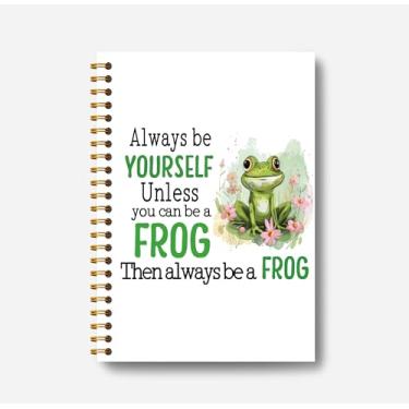 Imagem de Guymn Caderno de sapo – Caderno fofo, presentes inspiradores de sapo para mulheres, material escolar de sapo, material escolar de sapo, material fofo de sapo, Always Be Yourself Unless You Can Be a