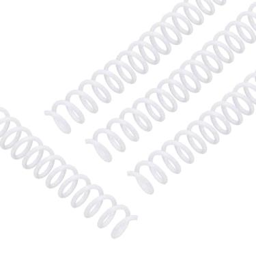 Imagem de PATIKIL Pacote com 20 bobinas de encadernação em espiral de plástico, bobinas de encadernação de 8 mm (5/40.6 cm), capacidade de 40 folhas, argolas, passo 4:1 para sala de aula, branco