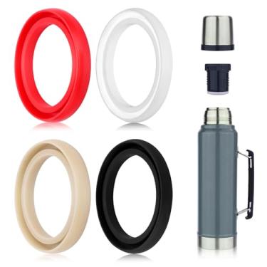 Imagem de Stanley – Juntas de substituição clássicas de silicone – 4 peças de vedação de anel O para tampa térmica, compatível com tampa térmica de 590 ml, tampa de garrafa a vácuo de 2 litros (4 cores)