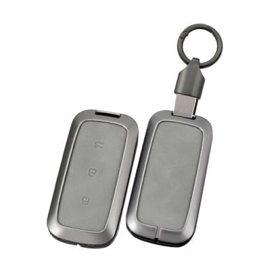 Imagem de HIBEYO Capa de chaveiro compatível com Geely Galaxy L7 2023 L6 MAX 1.5T Plus AIR PRO E5 2014 E8 Acessórios Couro e liga de zinco Smart Remote Control Key Shell Cover-F Type Gray