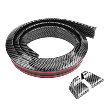 Imagem de 1,5 M / 4,9 Pés de Fibra de Carbono de Borracha Macia para Teto Traseiro do Carro Adesivo para Asa de Spoiler Fita de Proteção Este Adesivo para Lábio de Asa de Teto Traseiro