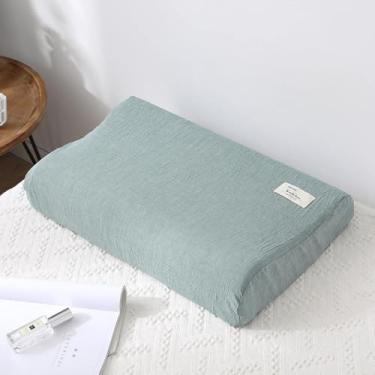 Imagem de Capa de travesseiro de látex de algodão 30x50/40x60cm, capa de travesseiro de látex de cor sólida macia, fronha de dormir xadrez para travesseiro de espuma de memória, capa de travesseiro de látex, b