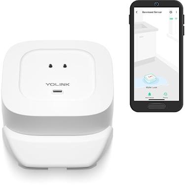 Imagem de YoLink Detector de Vazamento de Água 4 com Alarme de Áudio de 105 Db, Envio de Aplicativo, Alertas Por E-Mail e Texto Limitado, Função Movealert, Alarme de Sensor de Água com Aviso ()