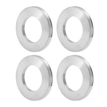 Imagem de INFINAUTO Anéis centralizados no cubo da roda do carro OD 100,1 mm para ID 59,1 mm eixo central de rodas amortecedores Hubrings liga de alumínio tom prata durável