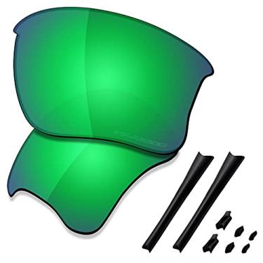 Imagem de SAUCER Lentes de reposição premium e kits de borracha para Oakley Flak Jacket XLJ | Flak Jacket XLJ Low Bridge Fit Óculos de sol de alta defesa - Verde Jade polarizado