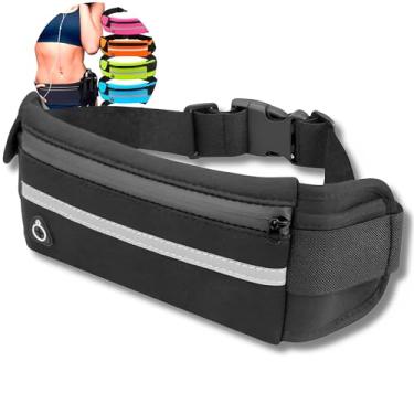 Imagem de Pochete Esportiva Pochete Corrida Academia Bike Porta Celular Garrafa Cinta Fitness Doleira Impermeavel Premium (Preto)