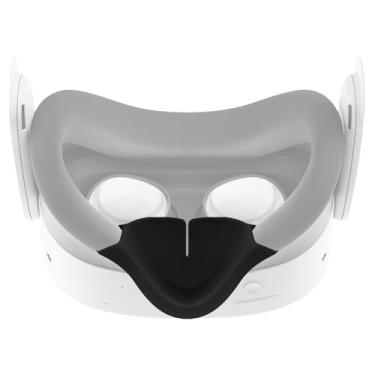 Imagem de Geekria VR Anti-Leakage Nose Pad Compatible with Meta Quest 3S Original Headset, Silicone Light-Blocking Nose Pad, VR Headset Soft Nose Guard, Blackout Cover Cushion (1 Pcs, Black)