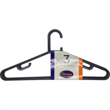 Imagem de Cj.Cabides Adulto Preto C/3 -563 - SANTANA