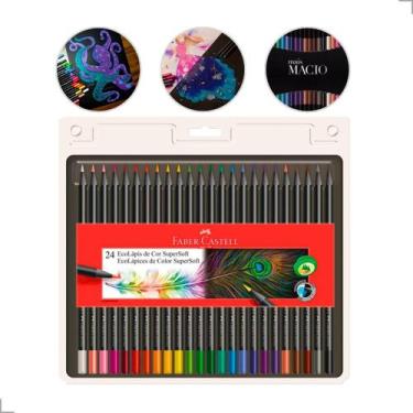 Imagem de Lapis de Cor Faber Castell 24 Cores Supersoft Kit Artes e Desenho Prof