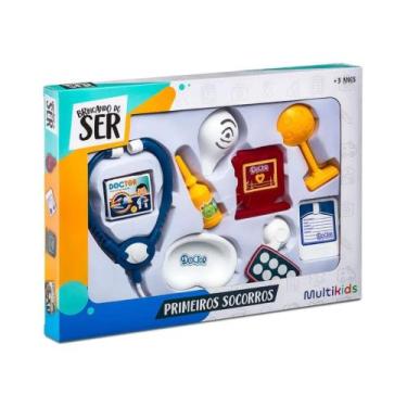 Imagem de Brinquedo Infantil Kit Primeiros Socorros Brincando de Ser Médico Mult