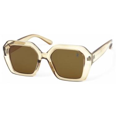 Imagem de Óculos de Sol Polo London Club, design Oversized Lente Proteção UV400 - Kit contém Case Couro ECO (Marrom)