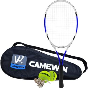 Imagem de Kit Raquete de Tênis Azul 26 Polegadas Camewin Fibra de Carbono com Estojo + 2 Bolinhas de Tênis