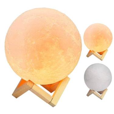 Imagem de Luminária Lua Cheia 3D Aromatizador E Umidificador Estiloso - MODERNA