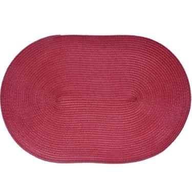 Imagem de Kit 10 Americano Requinte Liso Para Mesa Oval 30x45cm Bordô