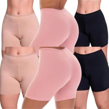 Imagem de Kit 5 Bermuda Anágua Modeladora Feminina Liso Segunda Pele Usar Debaix