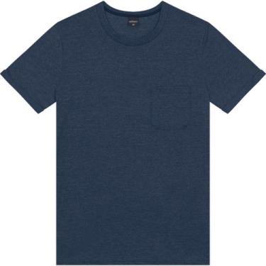 Imagem de Camiseta Masculina Slim com Bolso Malwee Ref. 123588, Azul 2023, GG