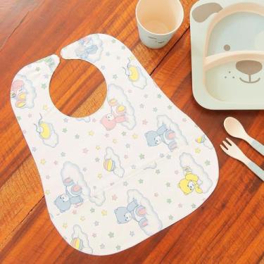 Imagem de  Babador Para Bebê e Infantil Impermeável com Regulagem e Bolso Porta 