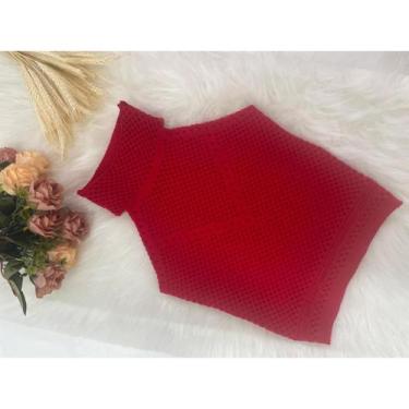 Imagem de Blusinha Cropped Regata Frente Única Feminina Gola Alta Garrafinha Com