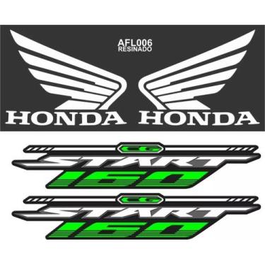 Imagem de Adesivo Moto Cg Start 160 Faixa Lateral Resinado Verde - Resitank