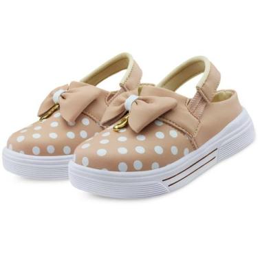 Imagem de Sandália Babuche Infantil Menina Laço Nude/Branco Mz Shoes, Nude, Bran