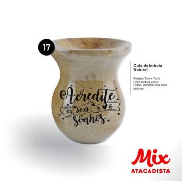 Imagem de Cuia De Madeira Gravada A Laser - Imbuia - Mix Atacadista, MOD 17