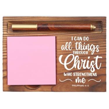 Imagem de Porta-notas adesivas I Can Do All Things, organizador de mesa cristão para assistente social religioso, terapeuta, conselheiro, educadores, presente para escritório, suportes autoadesivos EDP105