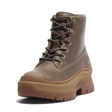 Imagem de Timberland Roxie Lane Bota feminina moderna com cadarço médio, Marrom médio de flor integral, 10 Wide