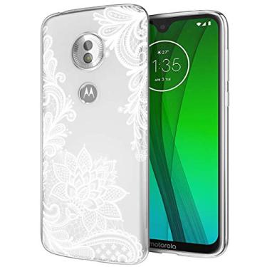 Imagem de Capa para Moto G7, Capa para Moto G7 Plus com flores, Capa para celular fina de TPU flexível e transparente à prova de choque da Sidande não serve para Motorola Moto G7 Power ou Moto G7 Play, mandala