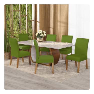 Imagem de Kit Capa Para Cadeiras 6 Unidades Malha Gel - Lenharo Enxovais, VERDE 