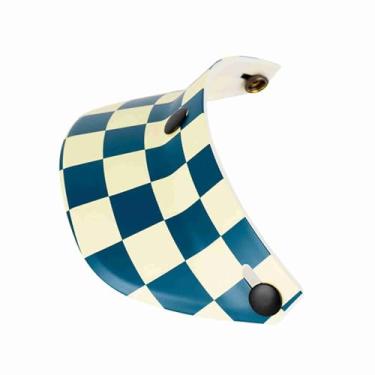 Imagem de Visor de Capacete, Capacete de Motocicleta Viseira Viseira Capacete Solar Capacete Com 3/4 de Abeto de Sol para Motocicleta retrô Protetor (azul e branco)